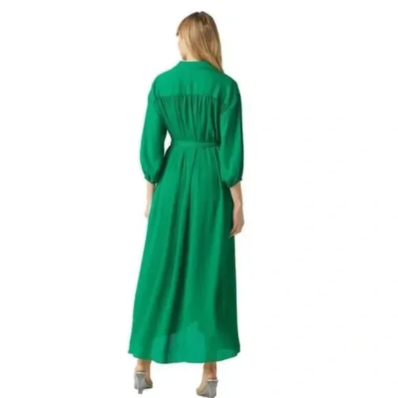 Misa Los Angeles Elise Maxi Shirt Dress in Green - Picture 3 of 12